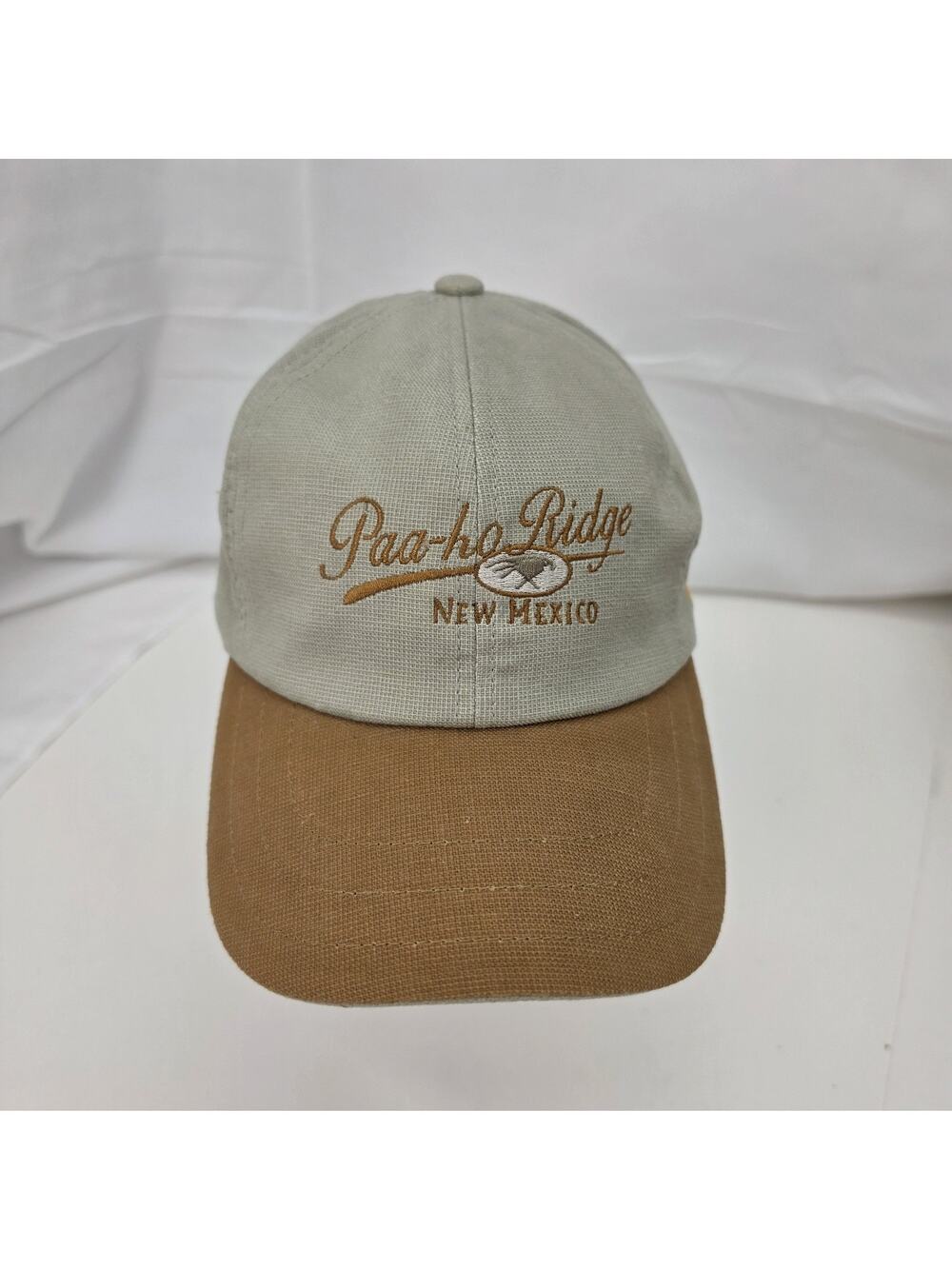 Paa-ho Ridge New Mexico Hat Zia Symbol Canvas Adjustable Tan Brown Southwest Ca